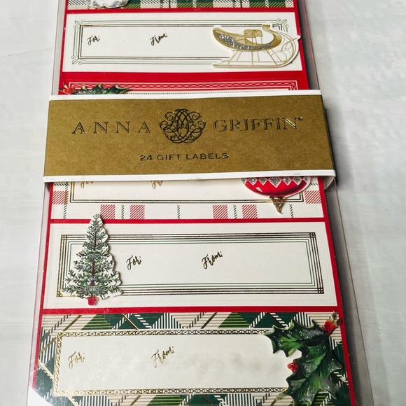 Anna Griffin Christmas 3D Gift Tag Labels Peel & Stick Santa Sleigh +  24 pieces - Picture 1 of 3